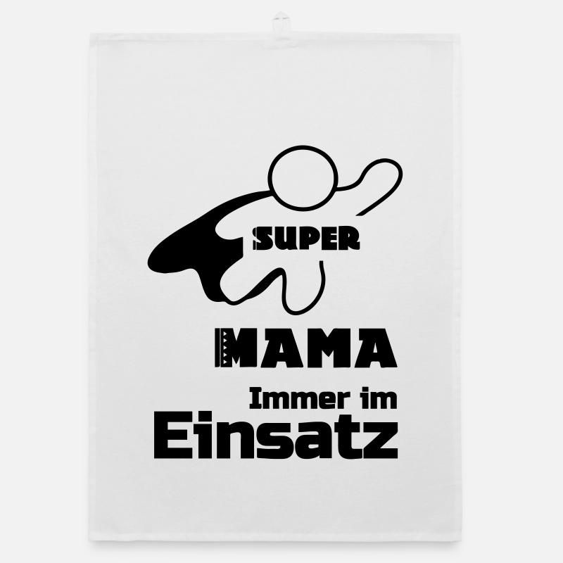Super Mama Mutter Muttertag Familie Geschenk - Organic Geschirrtuch - Weiß