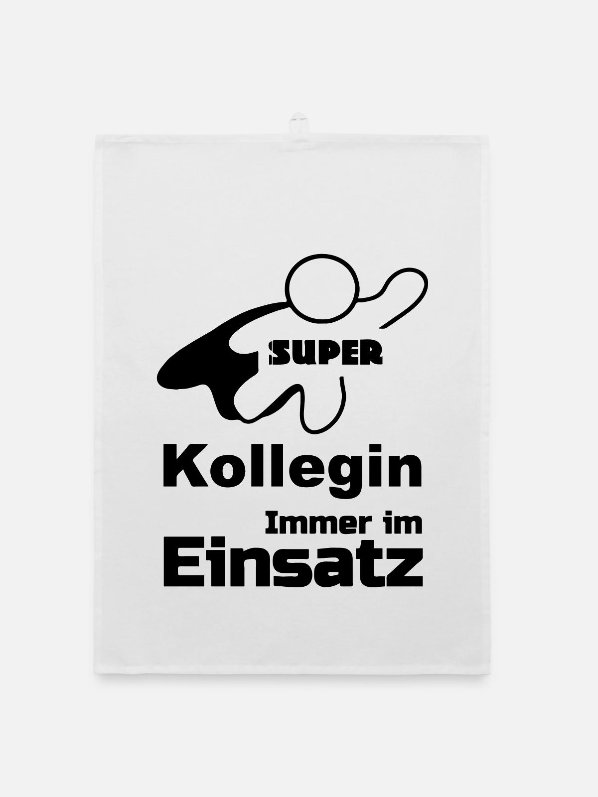 Super Kollegin Geschenk - Organic Geschirrtuch - Weiß - Vorne