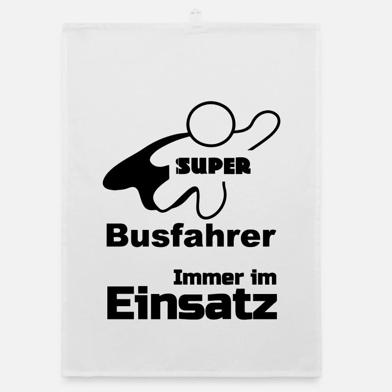 Super Busfahrer Bus, Verkehr, Beruf, Geschenk - Organic Geschirrtuch - Weiß