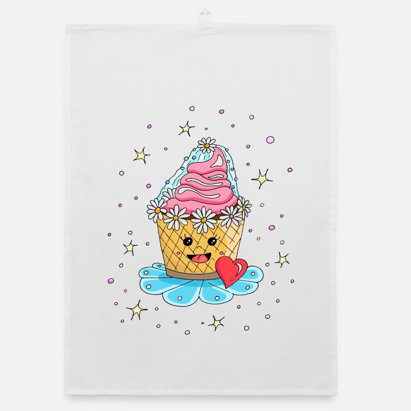 Cupcake Muffin Cake as Bride Organic dish towel