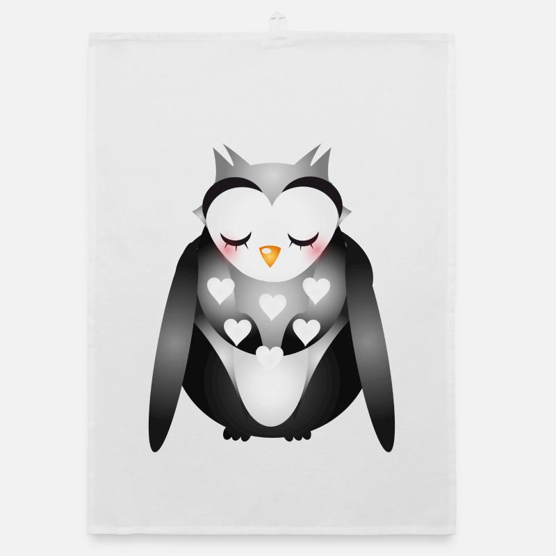 niedliche verträumte Eule Organic Geschirrtuch