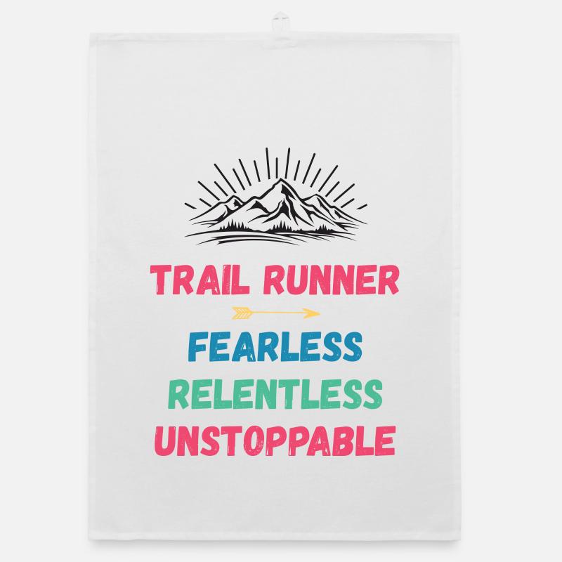 Coureur de trail - Intrépide. Implacable. Imparable. Torchon bio