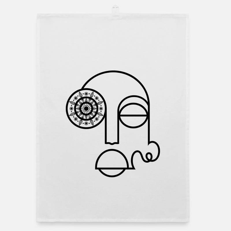 Abstract Face / Modern Abstract Face Organic dish towel