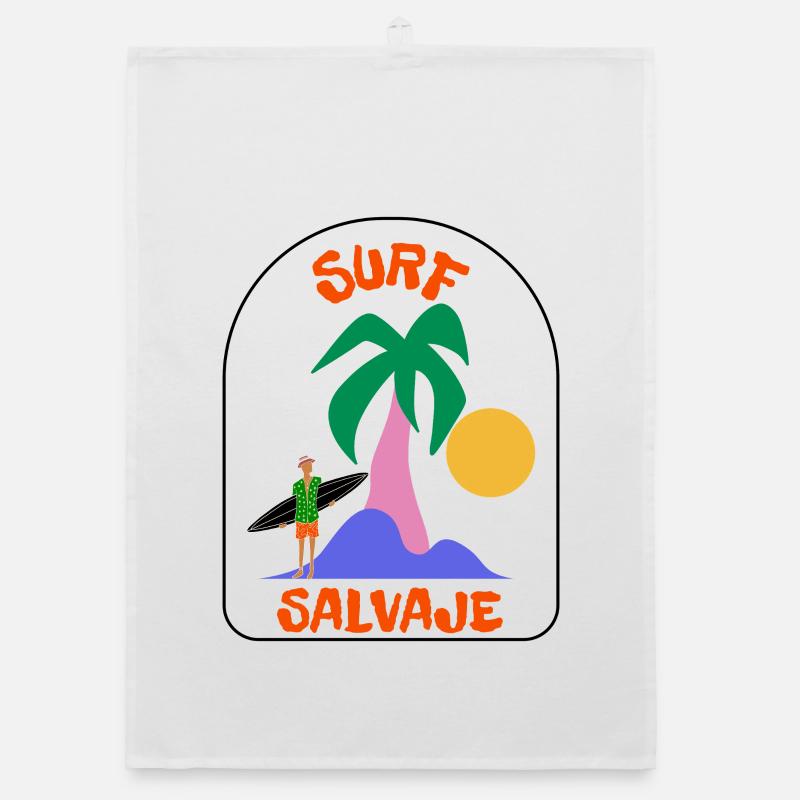 Surf Salvaje Palm Sunset Organic dish towel