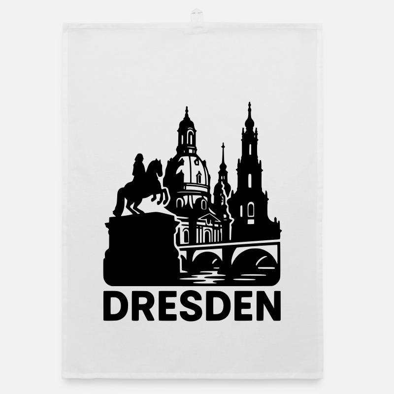 Silhouette de point de repère de Dresde Torchon bio