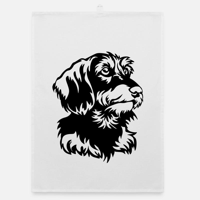 Dackel Kopf Organic Geschirrtuch