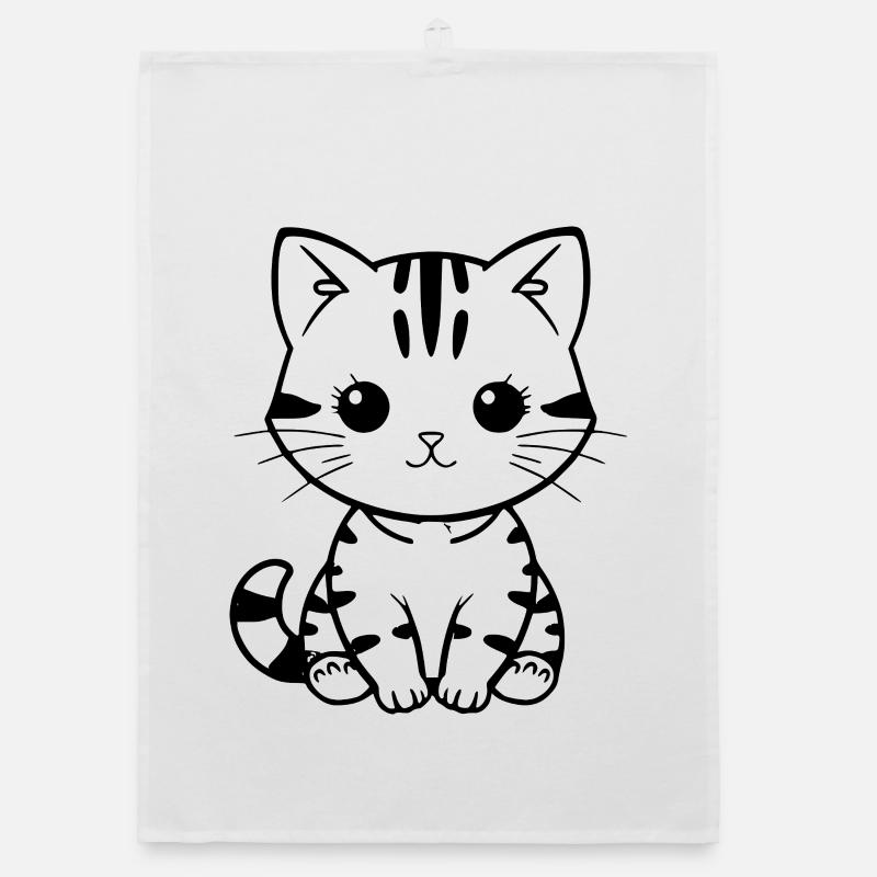 Cadeau de Noël Chat chaton Chat Torchon bio