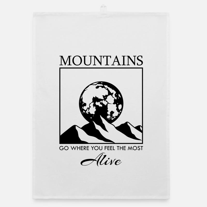 Mountain Range with the Moon Organic dish towel