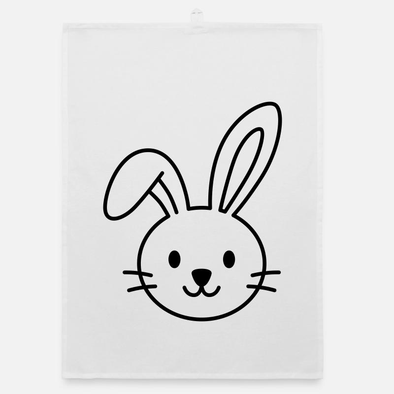 Un lapin mignon – Peut-être le lapin de Pâques ? Torchon bio