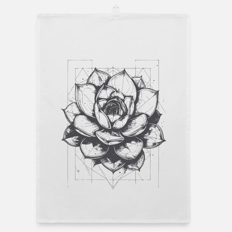 Geometric Lotus Mandala Pattern Organic dish towel