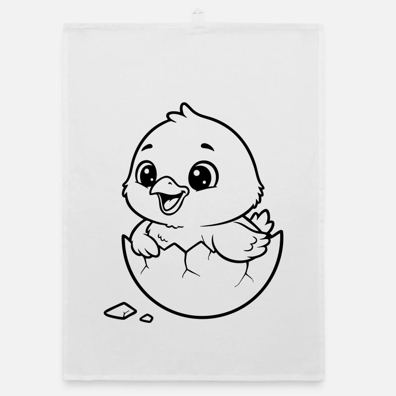 Petit mignon qui éclot à partir d’un œuf Torchon bio