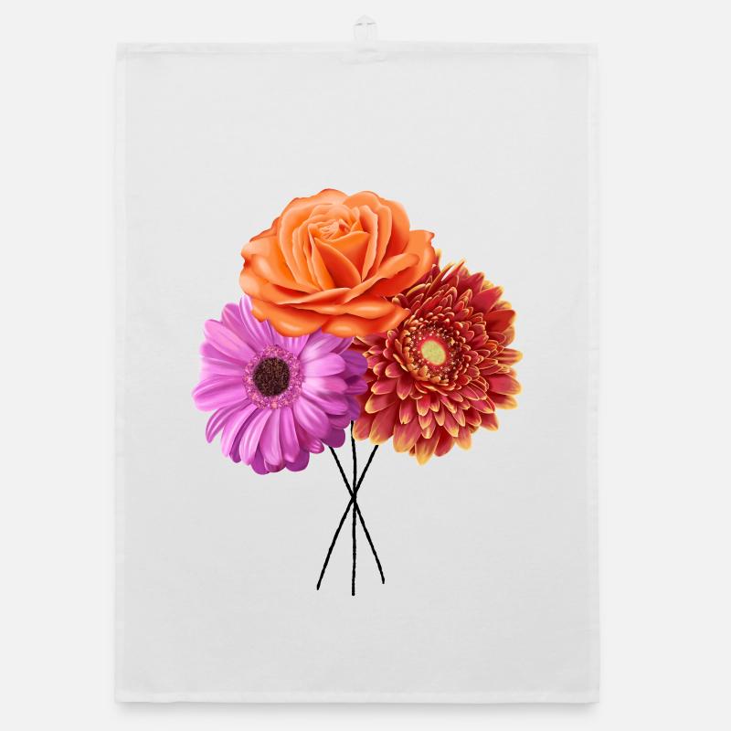 Mélodie de couleur du Trio en Fleurs Torchon bio