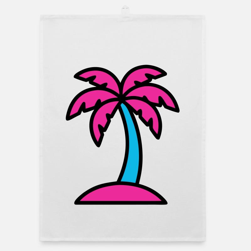 Neon Palm Tree 90s Vaporwave Organic dish towel