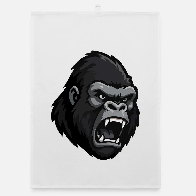Graphique de tête de gorille enragée Torchon bio