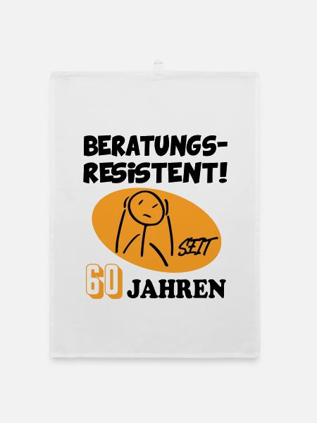 Comic Geburtstag 60 Jahre Happy Birthday - Organic Geschirrtuch - Weiß - Vorne