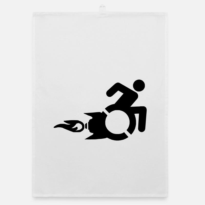 Wheelchair user with rocket propulsion # Organic dish towel