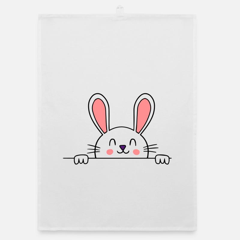 Bunny Rabbit Happy Organic dish towel