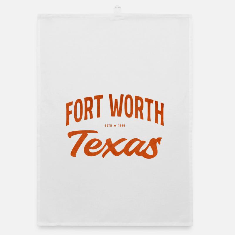 Fort Worth Texas Script Organic dish towel