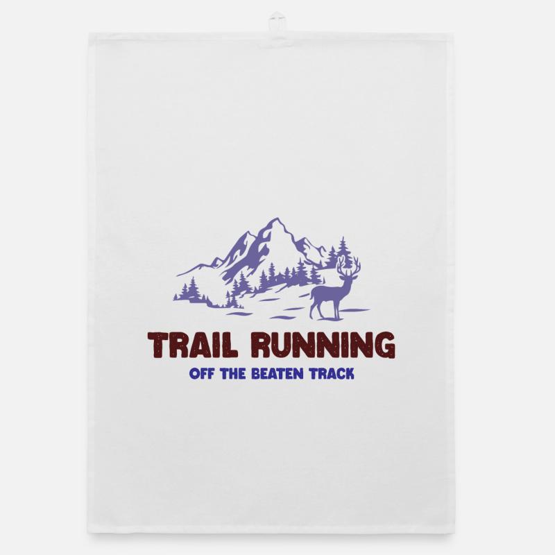 Trailrunning - abseits der ausgetretenen Pfade - Organic Geschirrtuch - Weiß