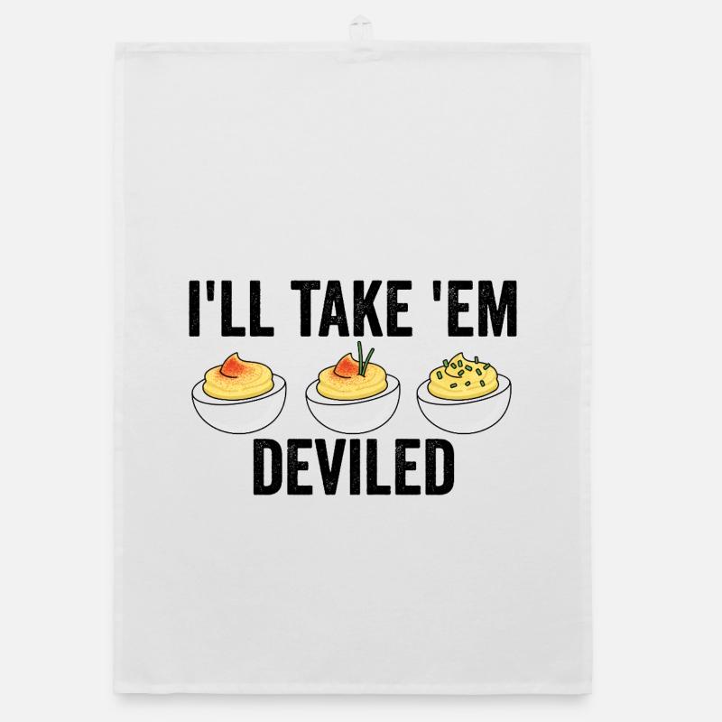 I'll take them, devilish Thanksgiving eggs Organic dish towel