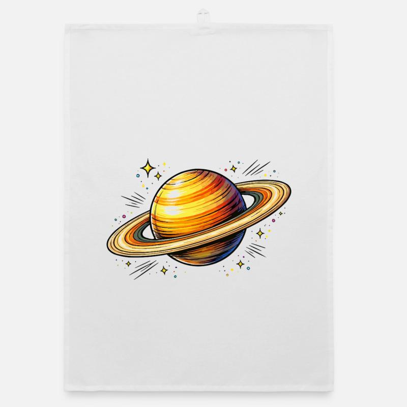 Planet Saturn Organic dish towel