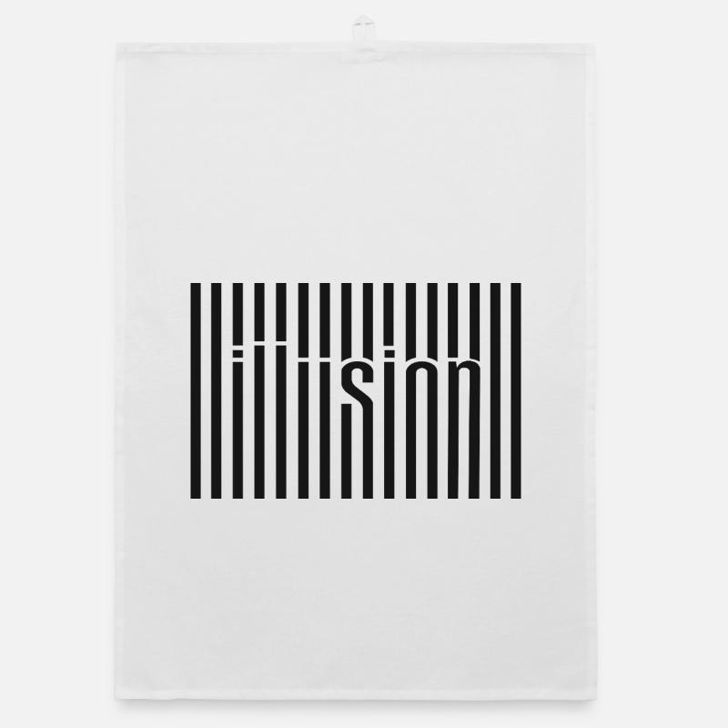 Illusion Barcode Text Art Organic dish towel