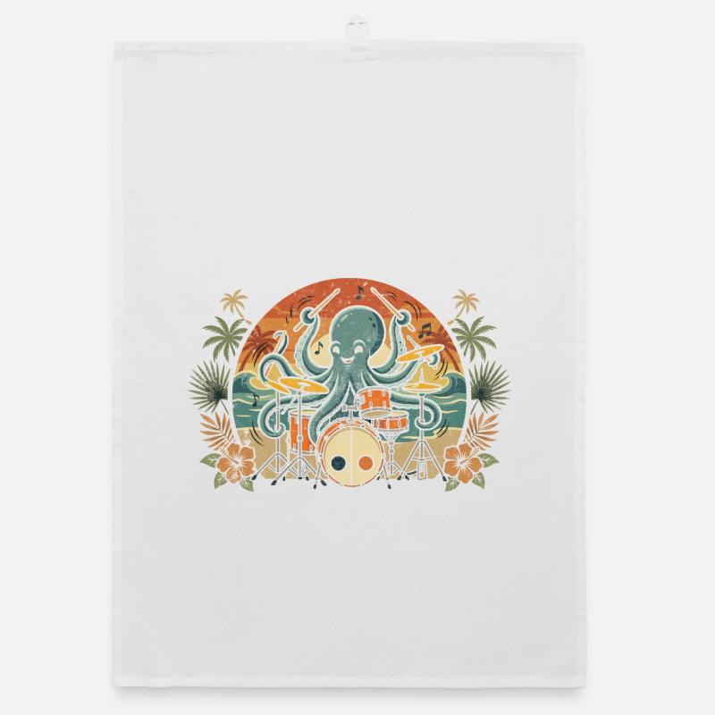 Percussionniste Tropical Octopus Torchon bio