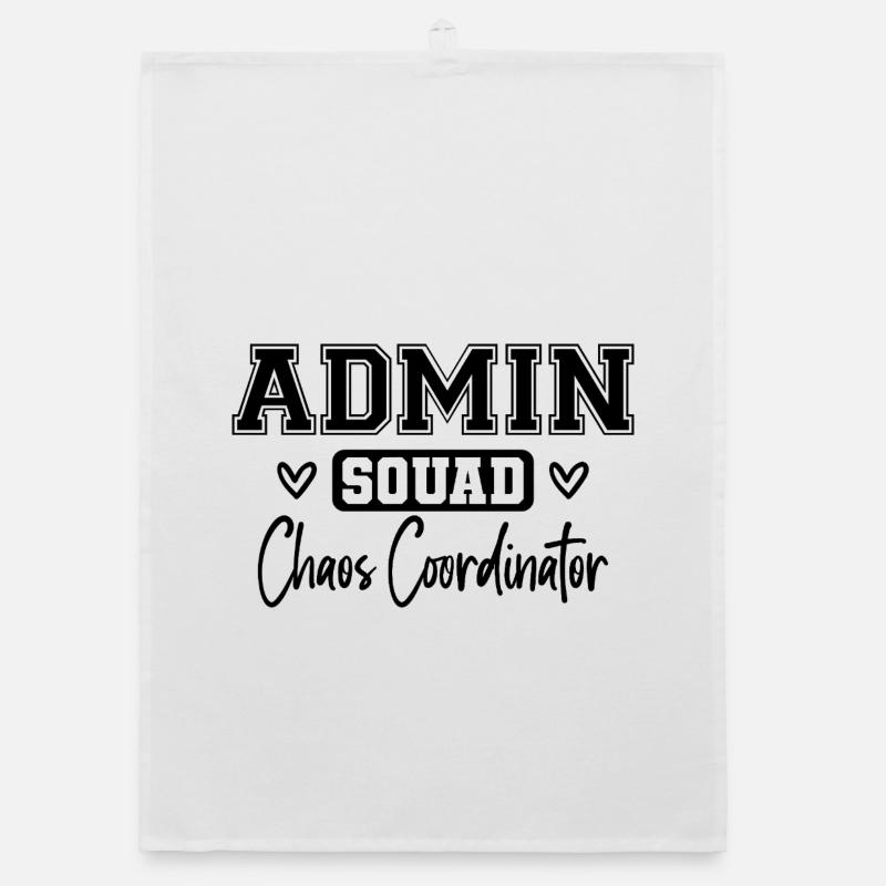 Admin Squad: Colored Retro Office Team Gift Organic dish towel