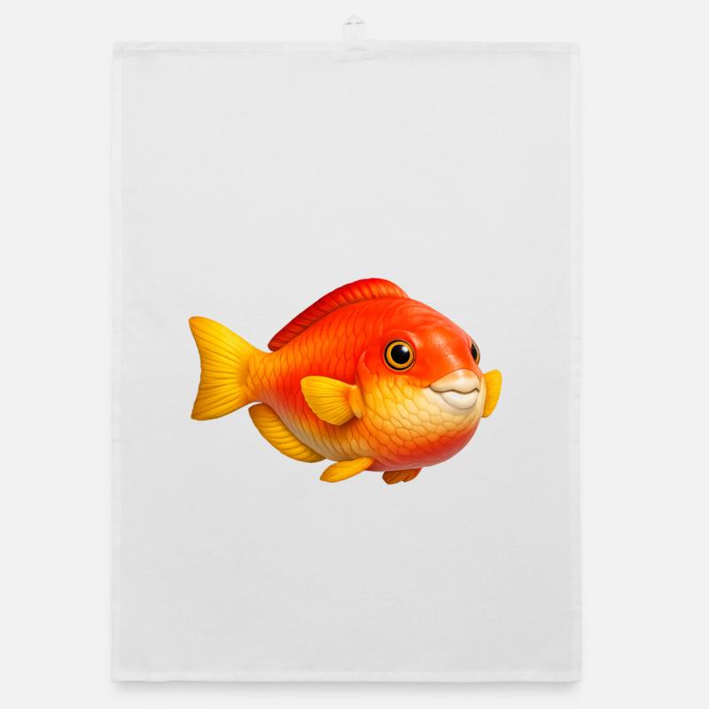 Feuriger Goldfisch Pop-Art Organic Geschirrtuch