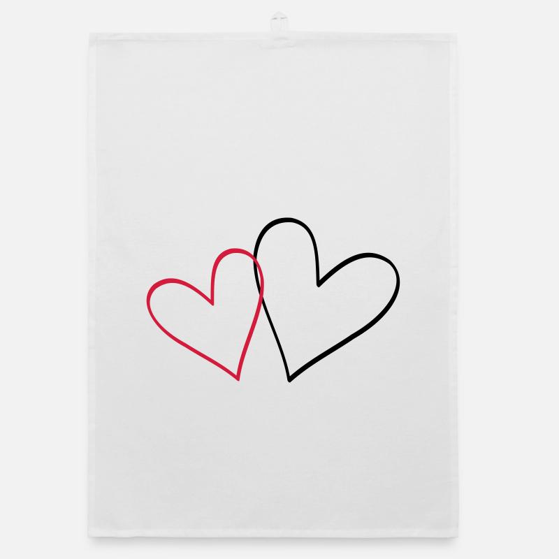 Herzen Herz Geschenkidee Partnerlook Organic Geschirrtuch