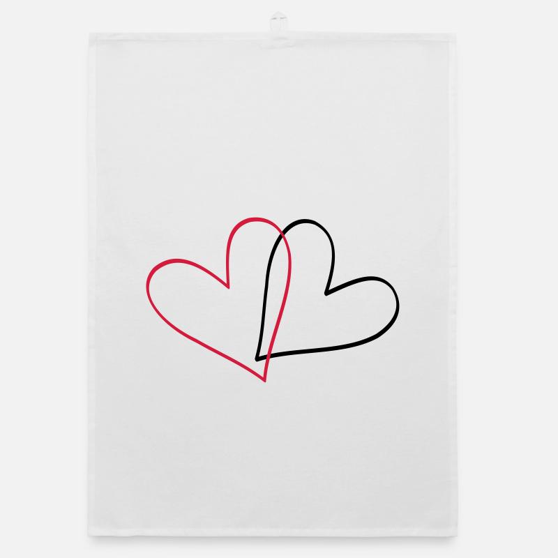 Herzen Herz Geschenkidee Partnerlook Organic Geschirrtuch