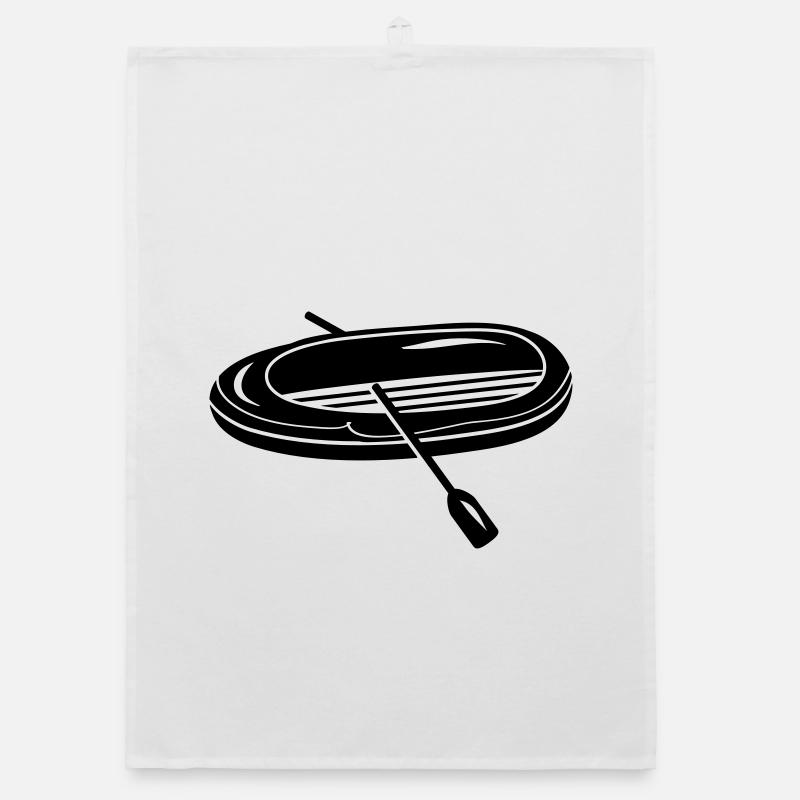 Schlauchboot mit zwei Paddel Organic Geschirrtuch