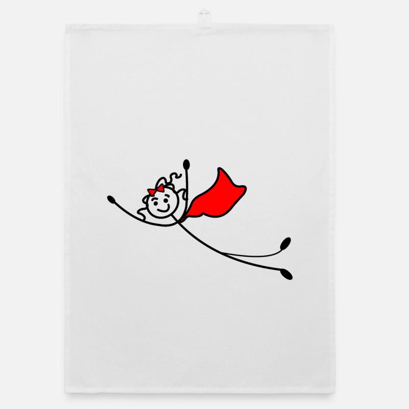 Fliegende Superfrau oder mit rotem Umhang Organic Geschirrtuch