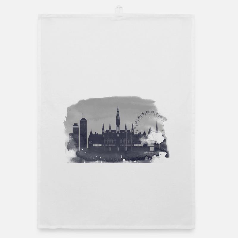 Horizon de Vienne, Aquarelle, Silhouette Torchon bio