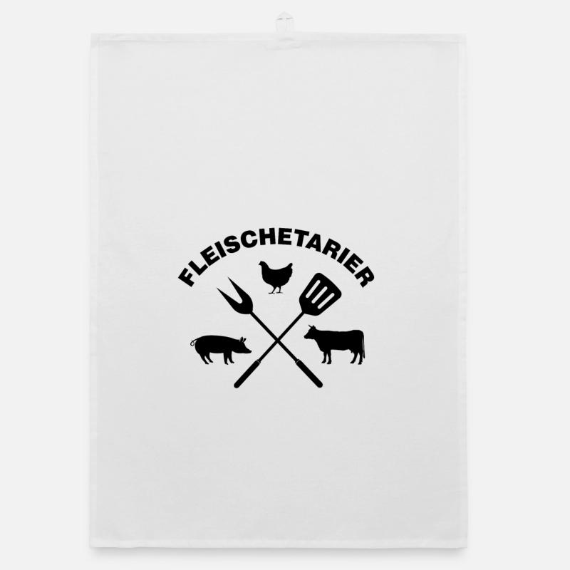 Fleischetarier Fleischliebhaber Shirt Organic Geschirrtuch