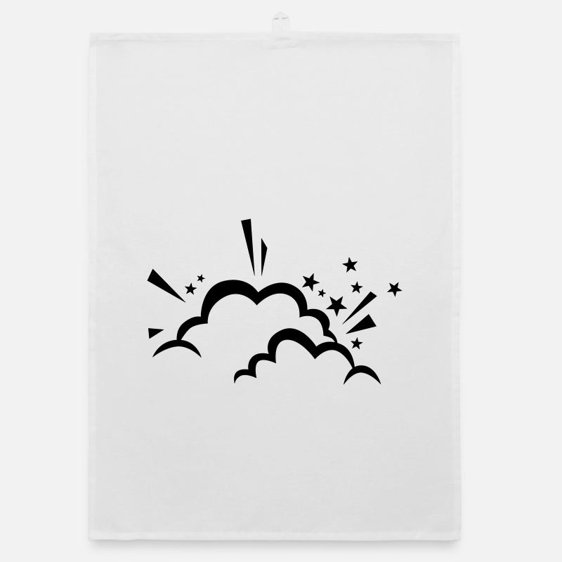 Comic Wolke nach Explosion Organic Geschirrtuch