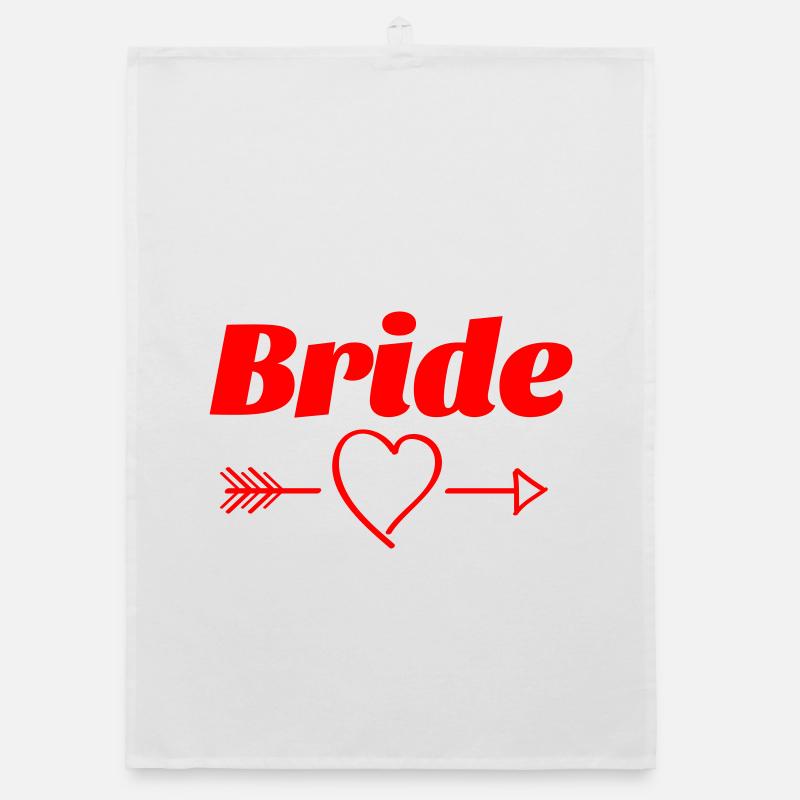 Conception de flèche de coeur de mariée Torchon bio