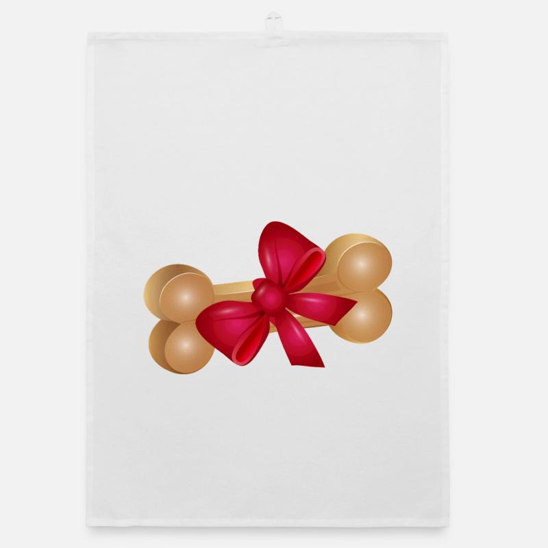 Gift Chew Bone with Red Ribbon Organic dish towel