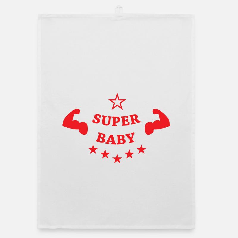 Super bébé - Cadeau de naissance Torchon bio