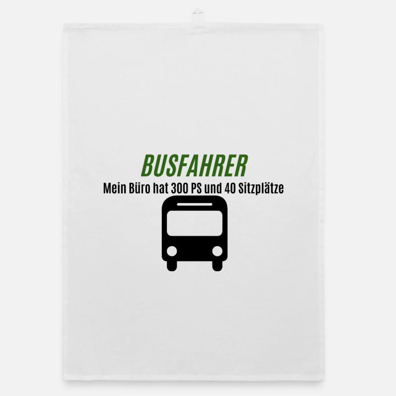 Chemise avec le logo vert du chauffeur de bus - Torchon bio - blanc