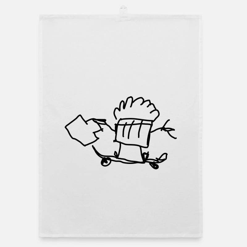 Skating Muffin with Suitcase Organic dish towel