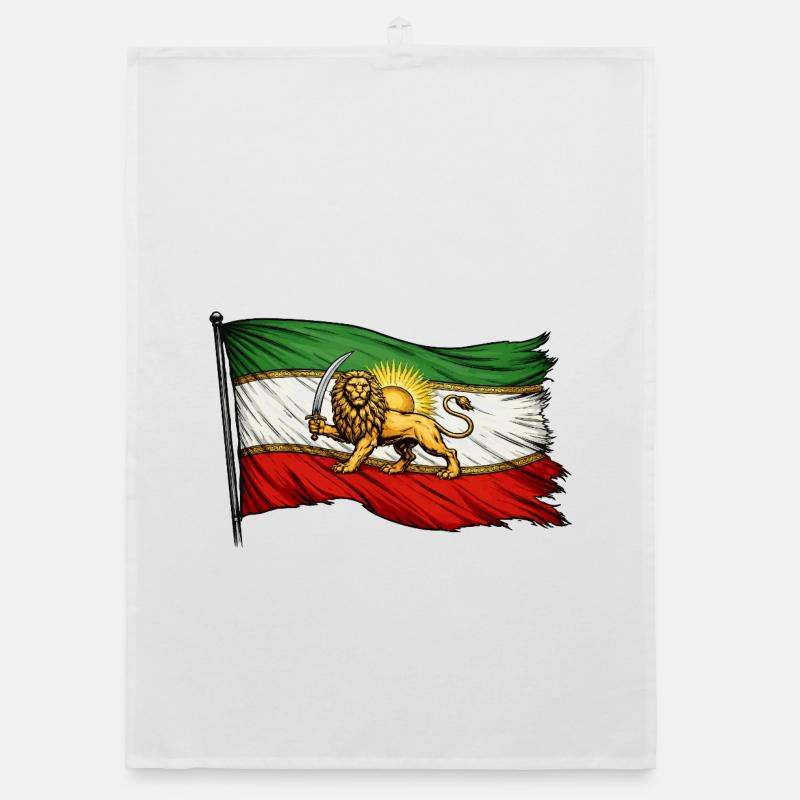 Drapeau de la Perse et de l’Iran Torchon bio