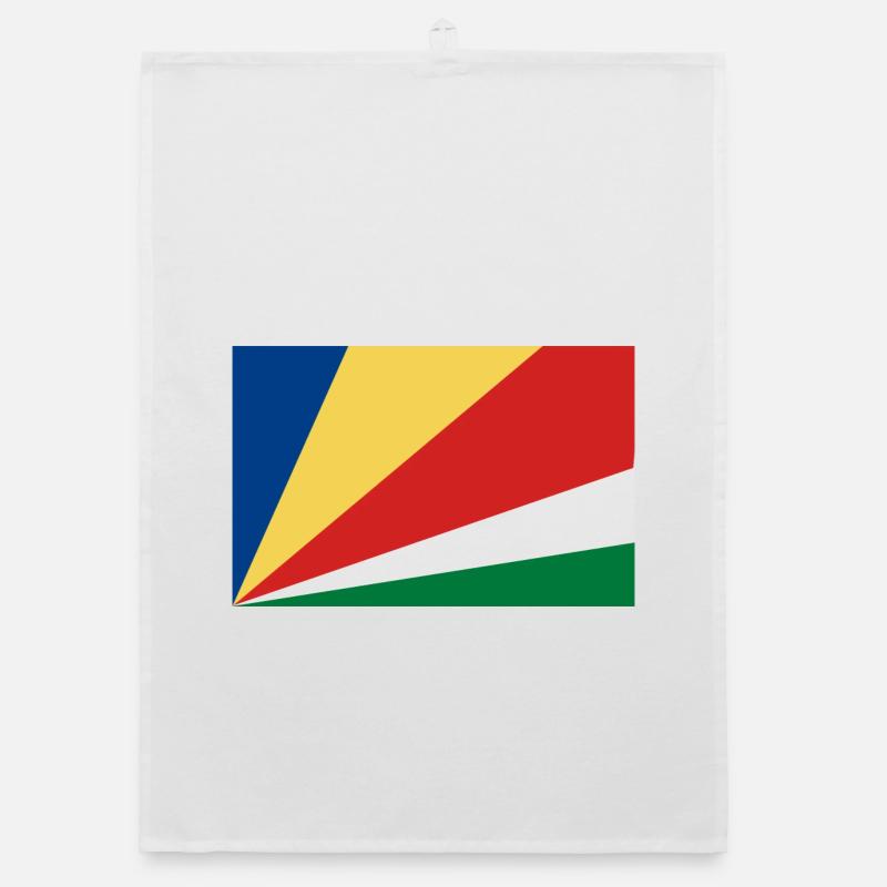 Bandes de géométrie de couleur - Torchon bio - blanc