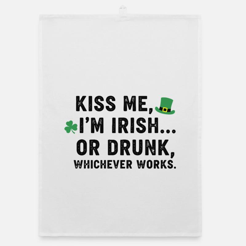 Küss mich, ich bin Ire oder betrunkener Tee Organic Geschirrtuch