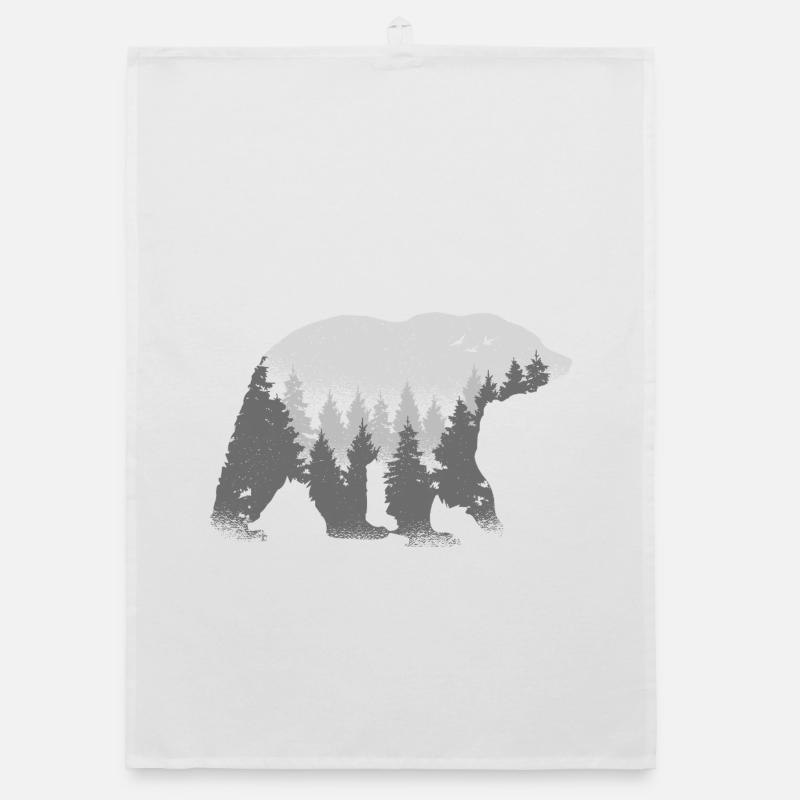 Forest Spirit Bear Organic dish towel