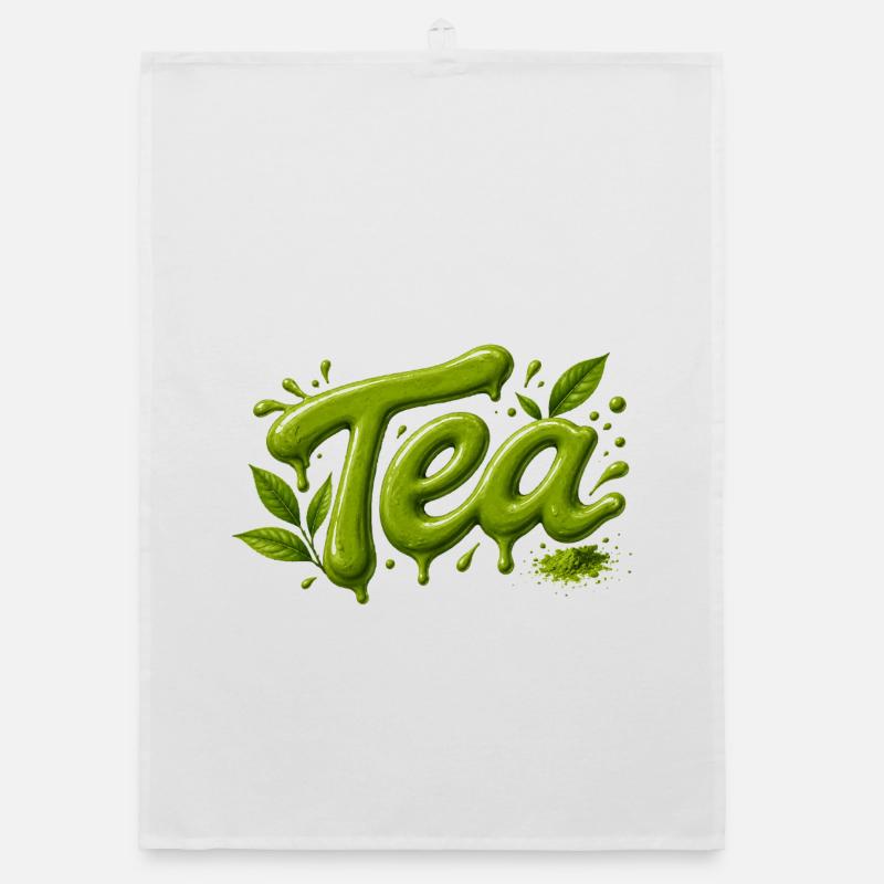 Tea Typografie Matcha Design  Organic Geschirrtuch