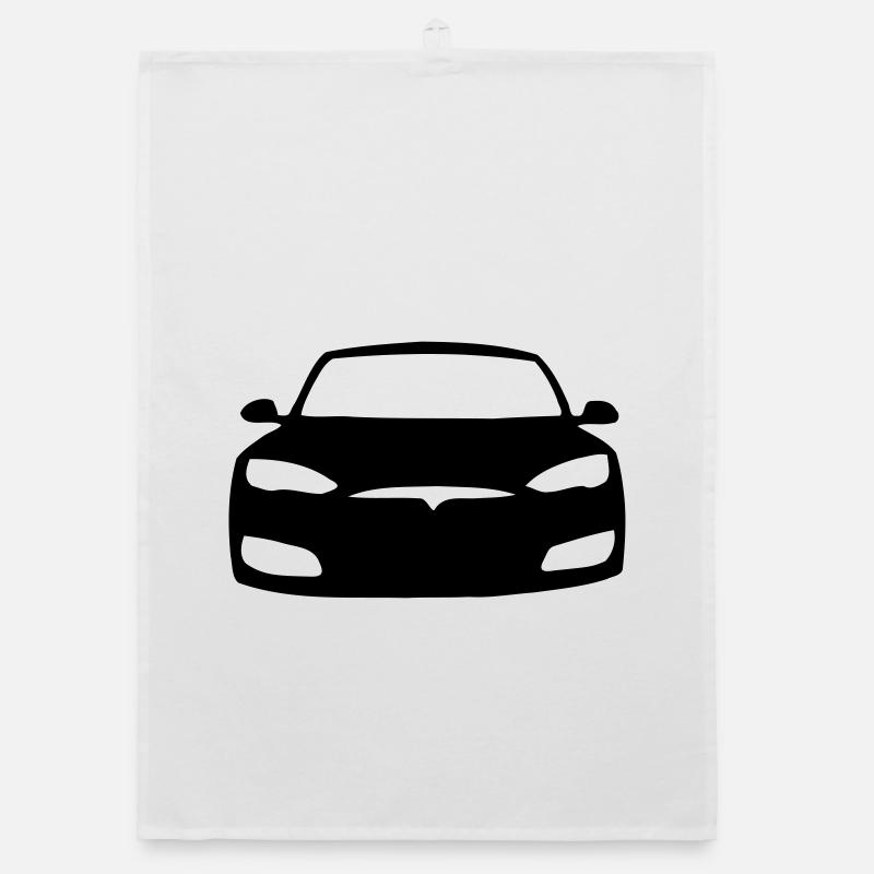 Model S Symbol - Organic Geschirrtuch - Weiß
