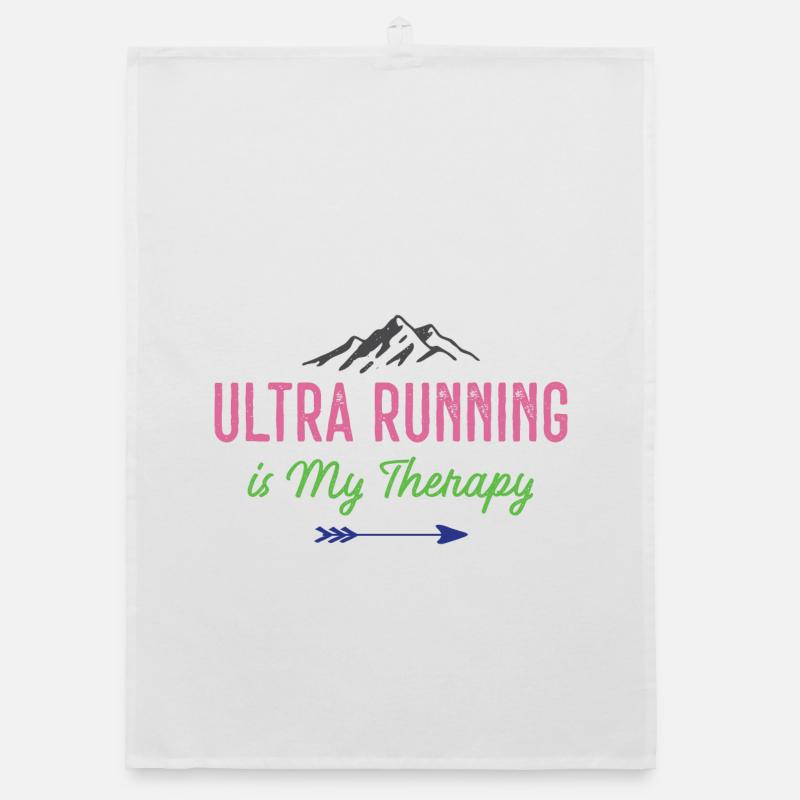 Ultra Running is My Therapy Organic dish towel