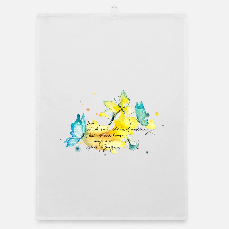 Papillons. Effets de chaque petite action Torchon bio