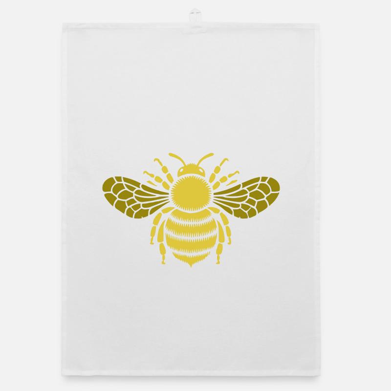 Golden Bee Pattern Organic dish towel